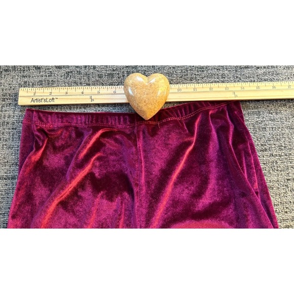 APRIL CORNELL Velvet Leggings Pants Burgundy Wine Red Stretch Women's Small - Picture 6 of 7